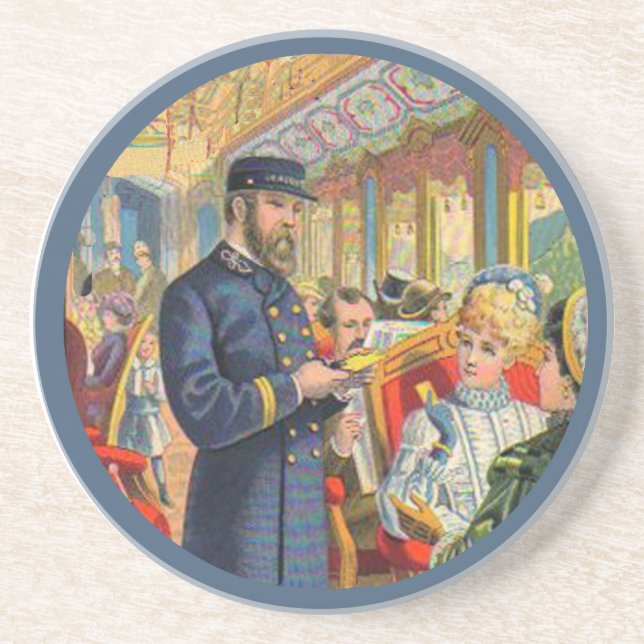 Biljetten behar tågkustfartyget underlägg sandsten (Framsidan)