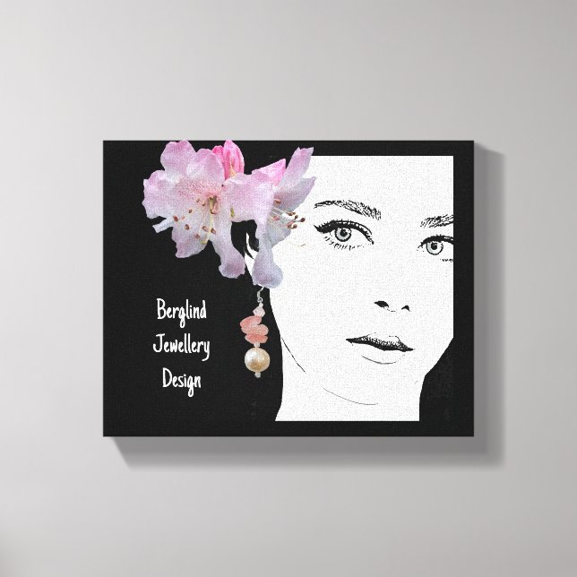 Biljetten Quirky söt Flicka ansikte mode Canvastryck (Framsida)