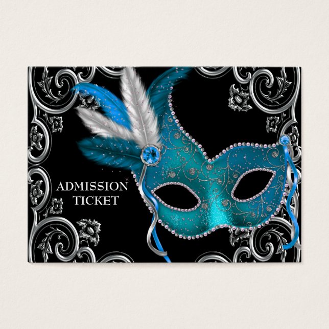 Biljetter till Teal Blue Maskeradbal (Framsidan)