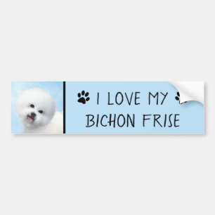Biljon Frise Painting - Cute Original Hund Art Bildekal