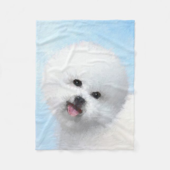 Biljon Frise Painting - Cute Original Hund Art Fleecefilt (Framsidan)