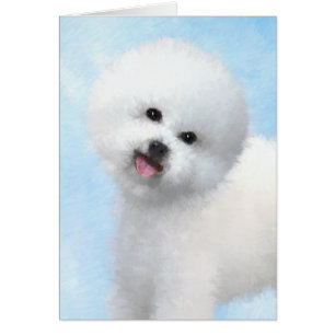 Biljon Frise Painting - Cute Original Hund Art Hälsningskort