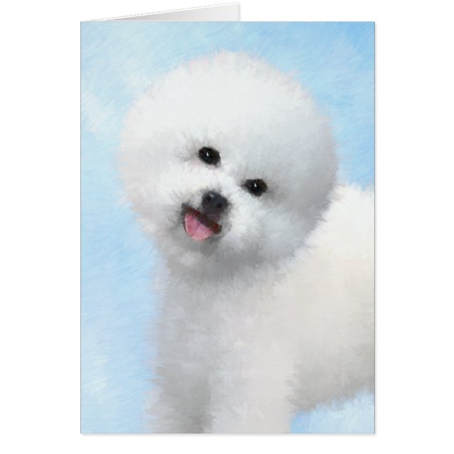 Biljon Frise Painting - Cute Original Hund Art Hälsningskort (Framsidan)