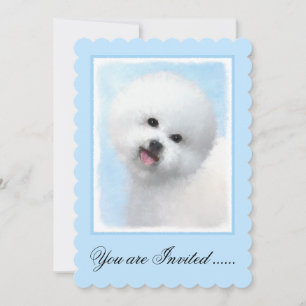 Biljon Frise Painting - Cute Original Hund Art Inbjudningar