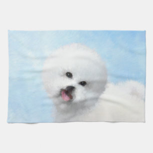 Biljon Frise Painting - Cute Original Hund Art Kökshandduk
