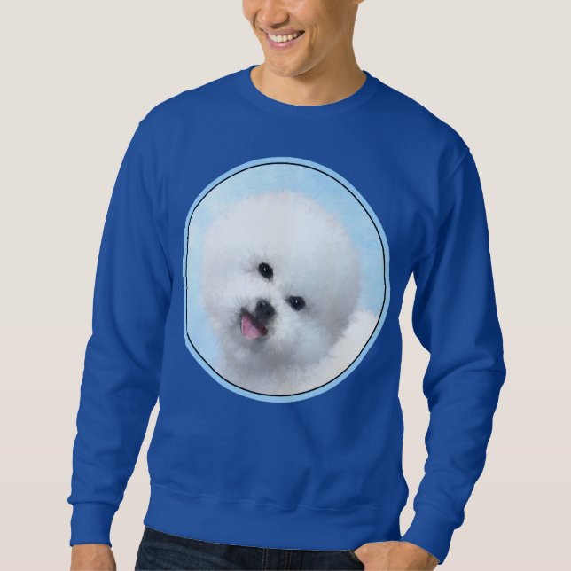 Biljon Frise Painting - Cute Original Hund Art Lång Ärmad Tröja (Framsida)