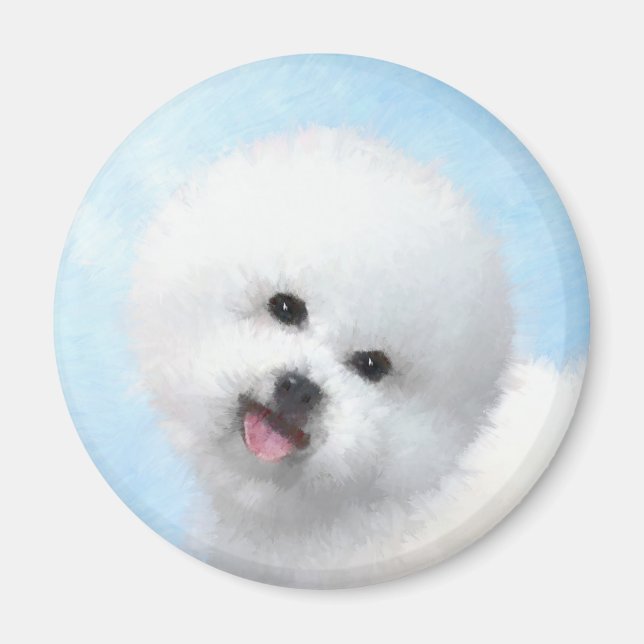 Biljon Frise Painting - Cute Original Hund Art Magnet (Framsidan)