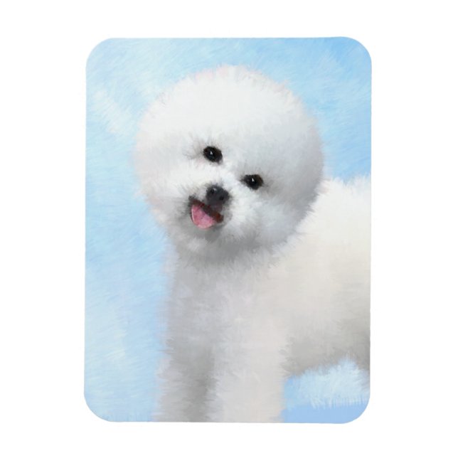 Biljon Frise Painting - Cute Original Hund Art Magnet (Vertikal)