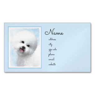 Biljon Frise Painting - Cute Original Hund Art Magnetiska Visitkort