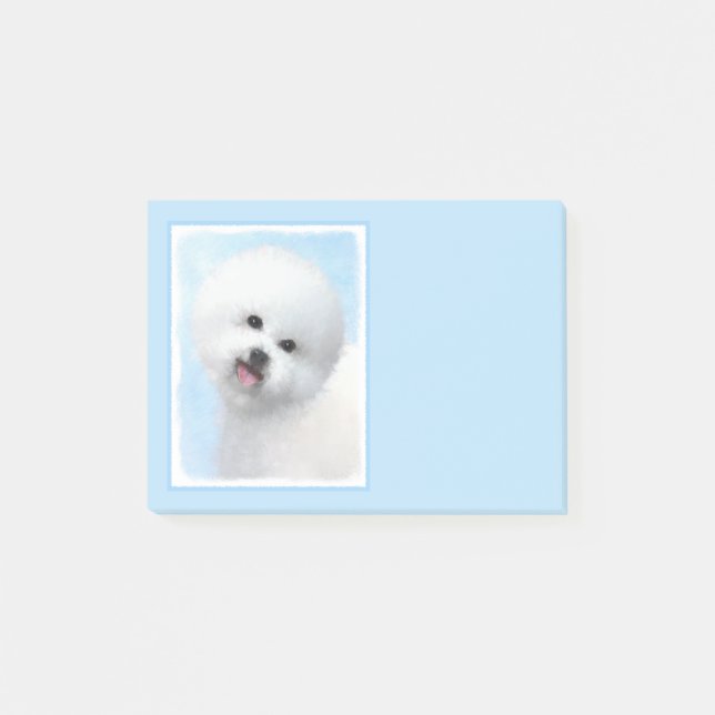 Biljon Frise Painting - Cute Original Hund Art Post-it Block (Framsida)