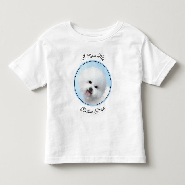 Biljon Frise Painting - Cute Original Hund Art T Shirt (Framsida)