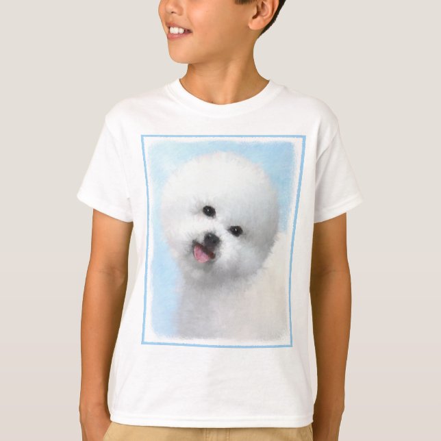 Biljon Frise Painting - Cute Original Hund Art T Shirt (Framsida)