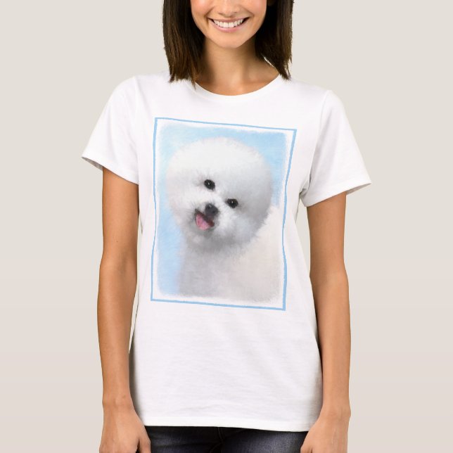 Biljon Frise Painting - Cute Original Hund Art Tee (Framsida)