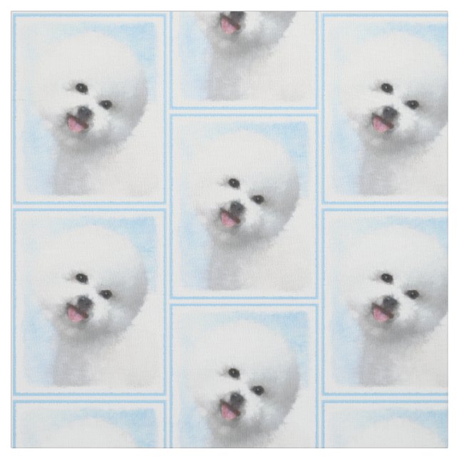Biljon Frise Painting - Cute Original Hund Art Tyg (Provkarta)
