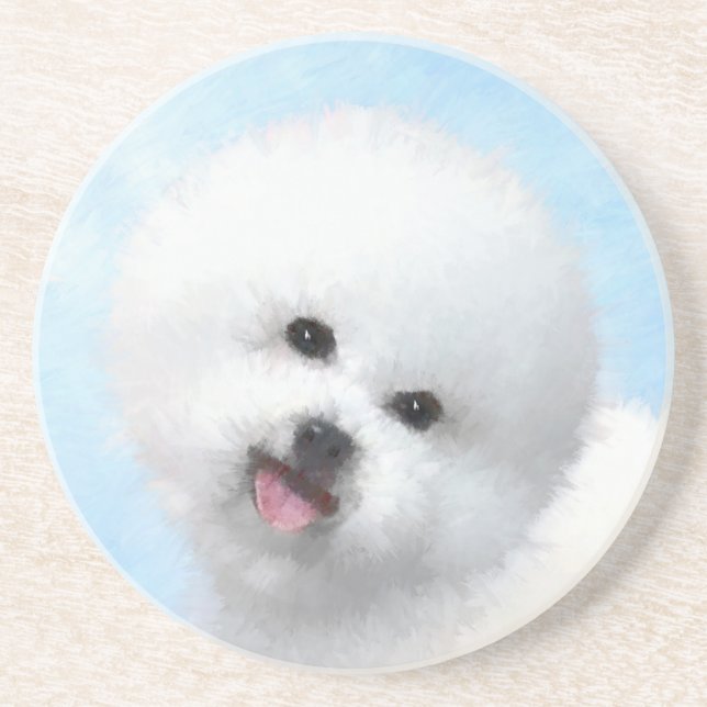 Biljon Frise Painting - Cute Original Hund Art Underlägg (Framsidan)