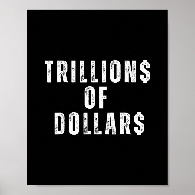Biljoner Dollar Roligt Meme Sarkastiskt Pengar Hum Poster (Framsidan)