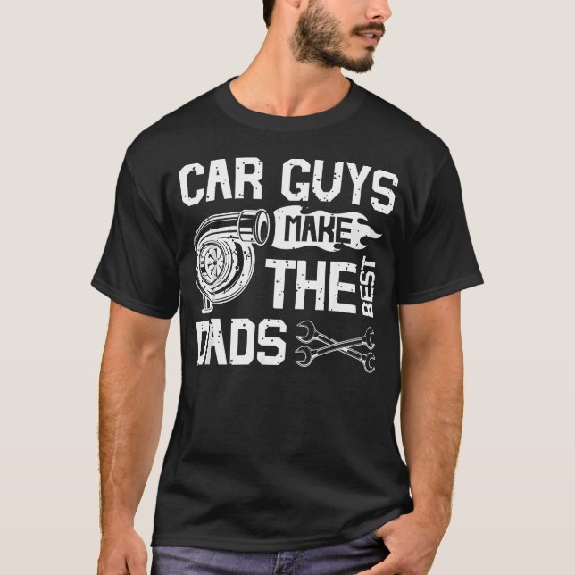 Bilkillar gör de bästa papporna Fars dag mekaniker T Shirt (Framsida)