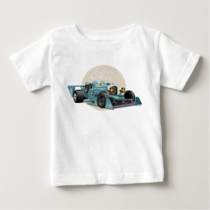 Bilkoncept för anpassningsbar retro tävling t shirt