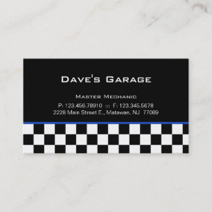 Bilkort för Auto Garage Racing Blå Visitkort