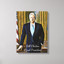 Bill Clinton 42:a presidenten Keepsaké Canvas Art