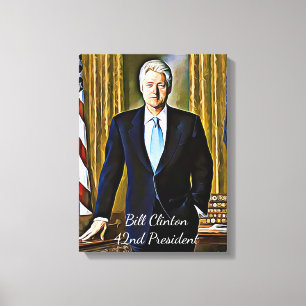 Bill Clinton 42:a presidenten Keepsaké Canvas Art