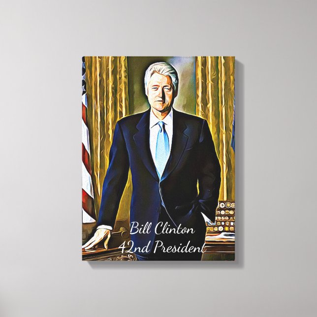 Bill Clinton 42:a presidenten Keepsaké Canvas Art (Framsida)