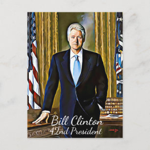 Bill Clinton 42:a presidenten Keepsaké Postcard Vykort