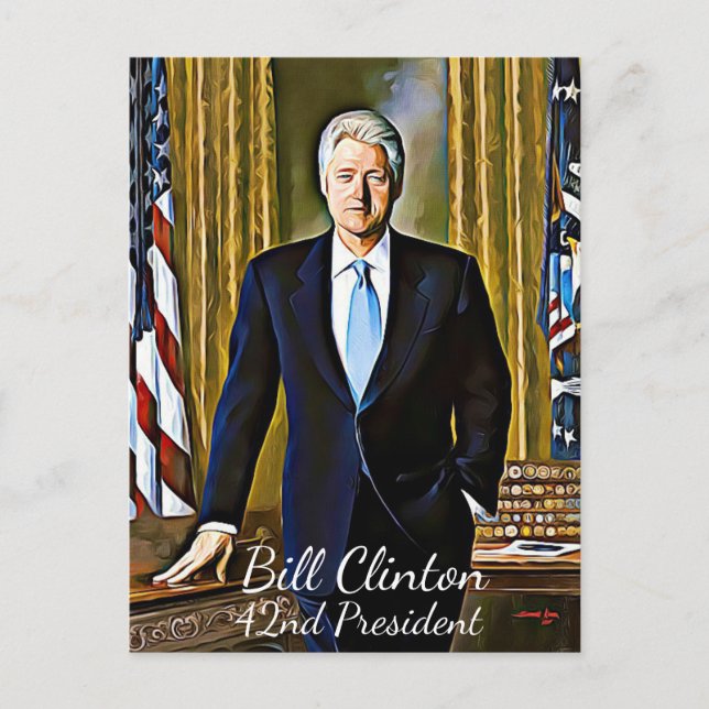 Bill Clinton 42:a presidenten Keepsaké Postcard Vykort (Framsida)