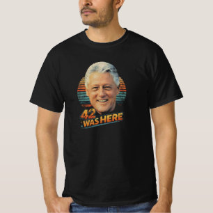Bill Clinton 42 Retro Politisk T-Shirt