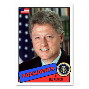 Bill Clinton Baseball Card Bordsnummer