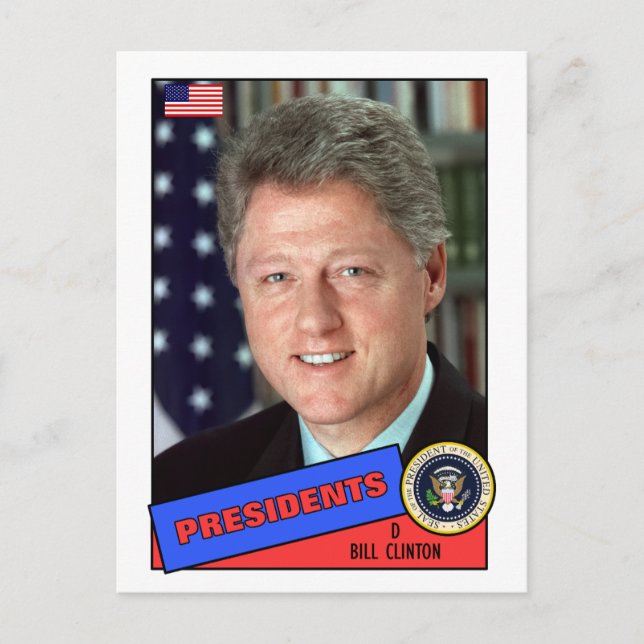 Bill Clinton Baseball Card Vykort (Framsida)