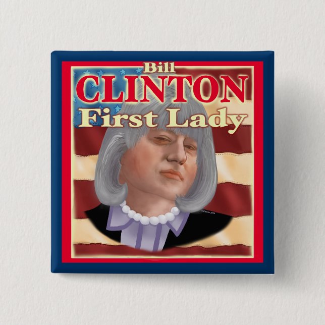 Bill Clinton First Dam-knappstift Knapp (Framsida)