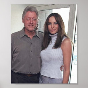 Bill Clinton & Melania Trump på 2000 års USA-öppni Poster