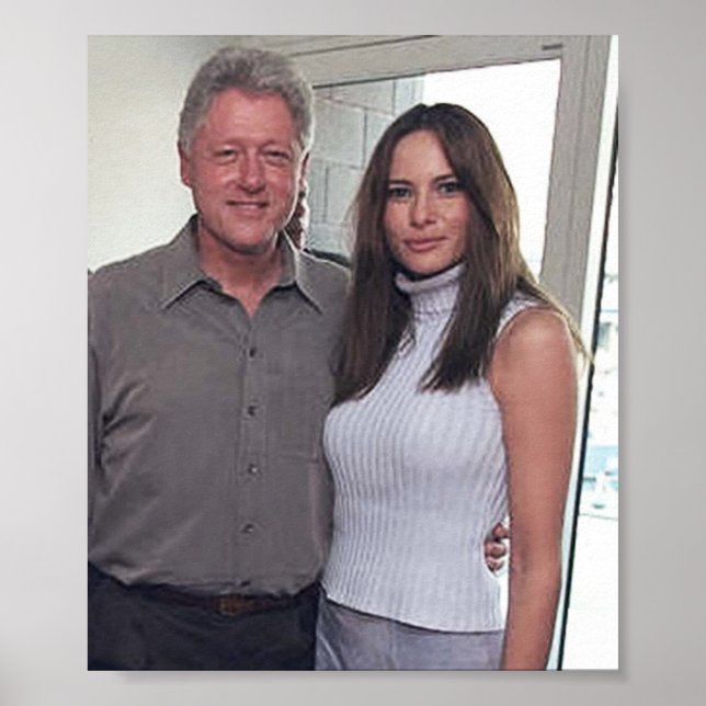 Bill Clinton & Melania Trump på 2000 års USA-öppni Poster (Framsidan)