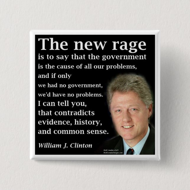 Bill Clinton No Government Quote Knapp (Framsida)