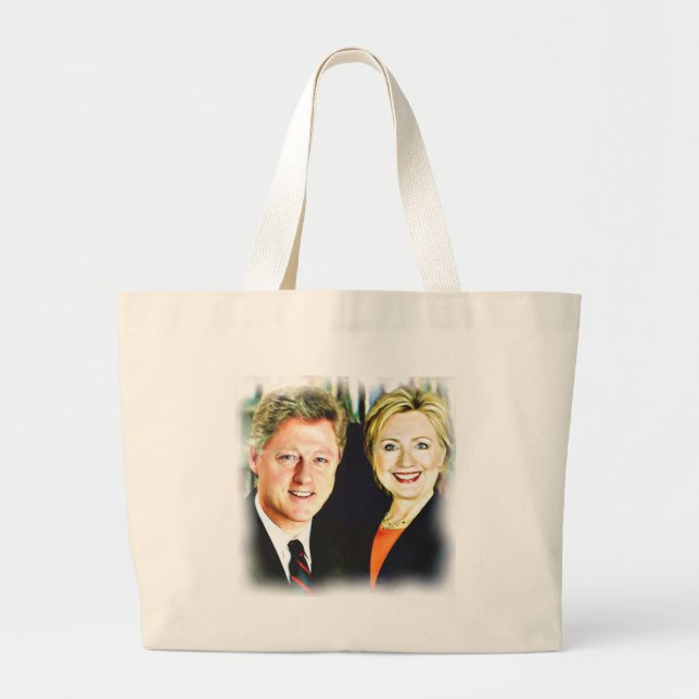 Bill Clinton och Hillary Clinton Jumbo Tygkasse (Framsidan)