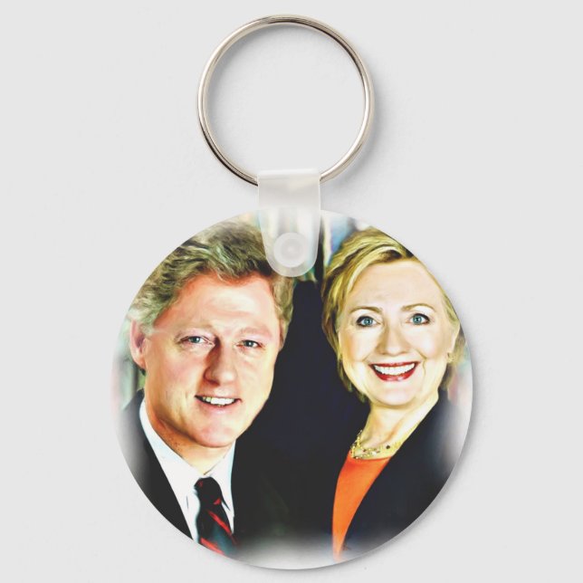Bill Clinton och Hillary Clinton Nyckelring (Framsida)