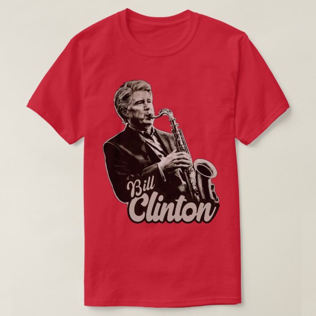 Bill Clinton Saxophone 90s Original Fläkt Art T Shirt (Design framsida)