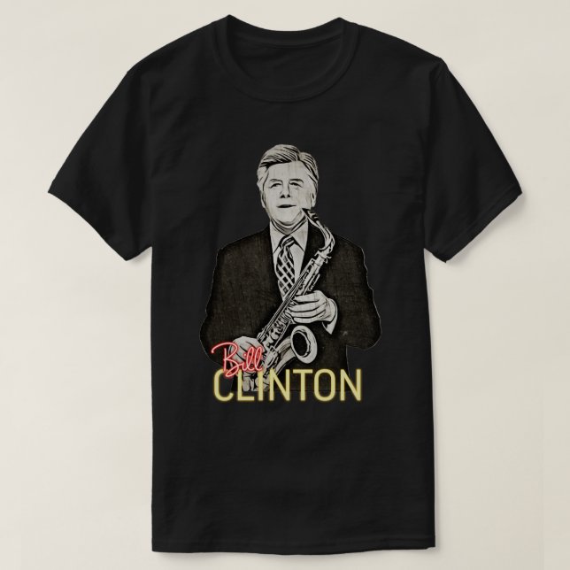 Bill Clinton Saxophone T Shirt (Design framsida)