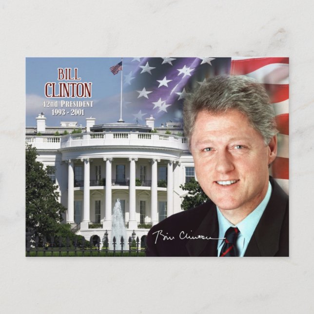 Bill Clinton - USA:s 42:a president Vykort (Framsida)