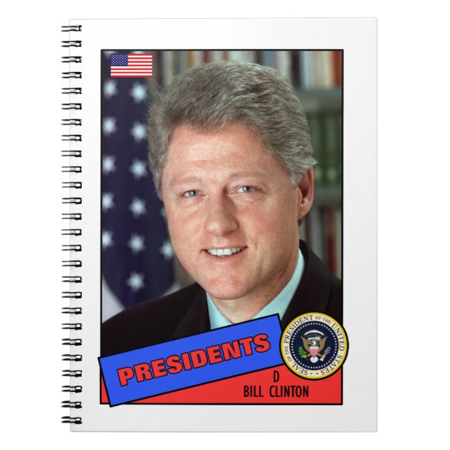 Bill Clintons basebollkort Anteckningsbok (Framsidan)