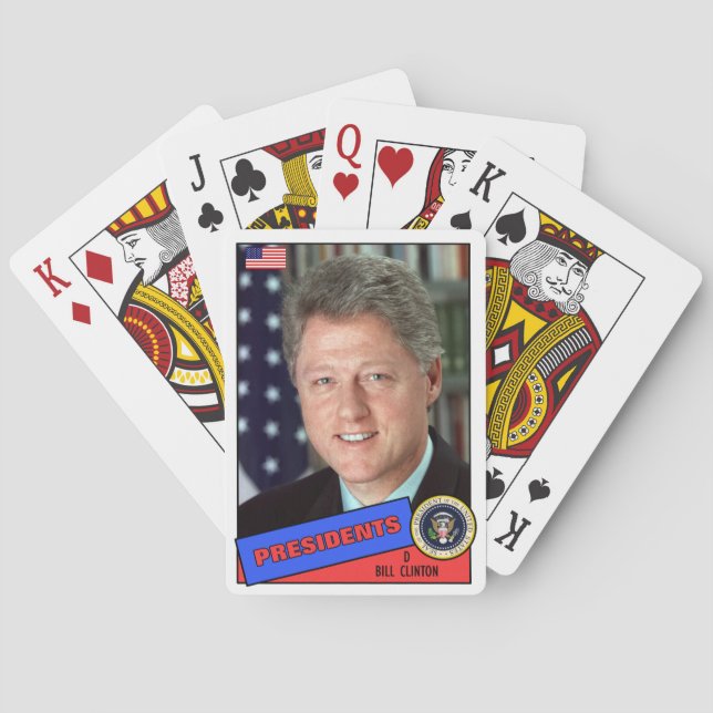 Bill Clintons basebollkort Kortlek (Baksidan)