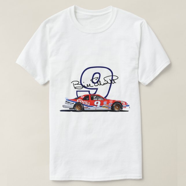 Bill Elliott 1988 Winston Kopp 9 Lagrar Car Premiu T Shirt (Design framsida)