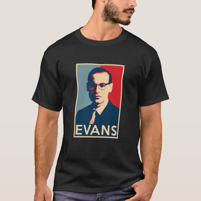 Bill Evans Hope Poster storleken på Jazz-historien T Shirt (Framsida)