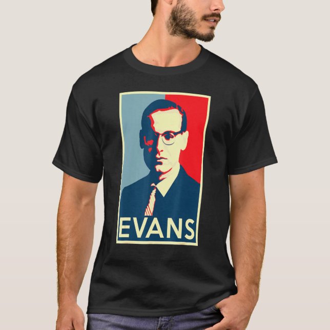 Bill Evans Hope Poster Underbarer av Jazz-historie T Shirt (Framsida)