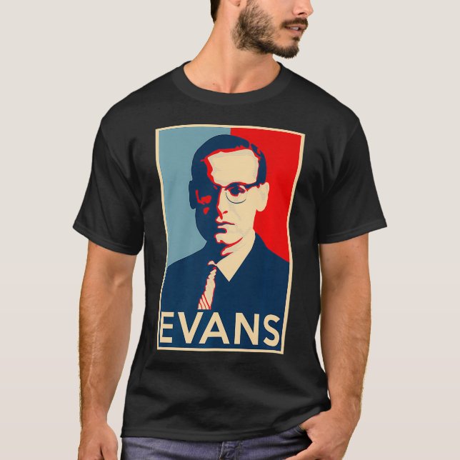 Bill Evans Hope Poster Underbarer av Jazz Historik T Shirt (Framsida)