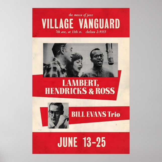 Bill Evans jazzaffisch - söndag på Village Poster (Framsidan)