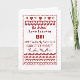 Bill Happy Valentines Day Hearts Hearts Hearts Helgkort