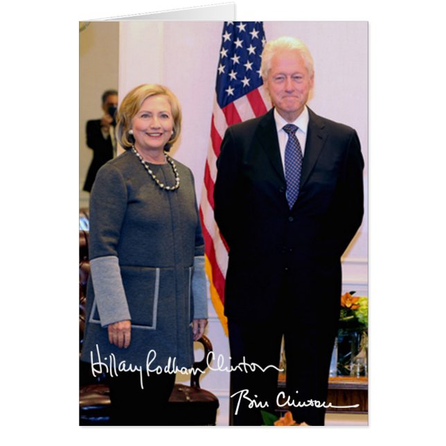 Bill & Hillary Clinton Hälsningskort (Framsidan)