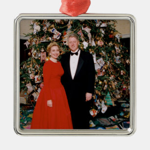 Bill & Hillary Clinton jul White House Julgransprydnad Metall